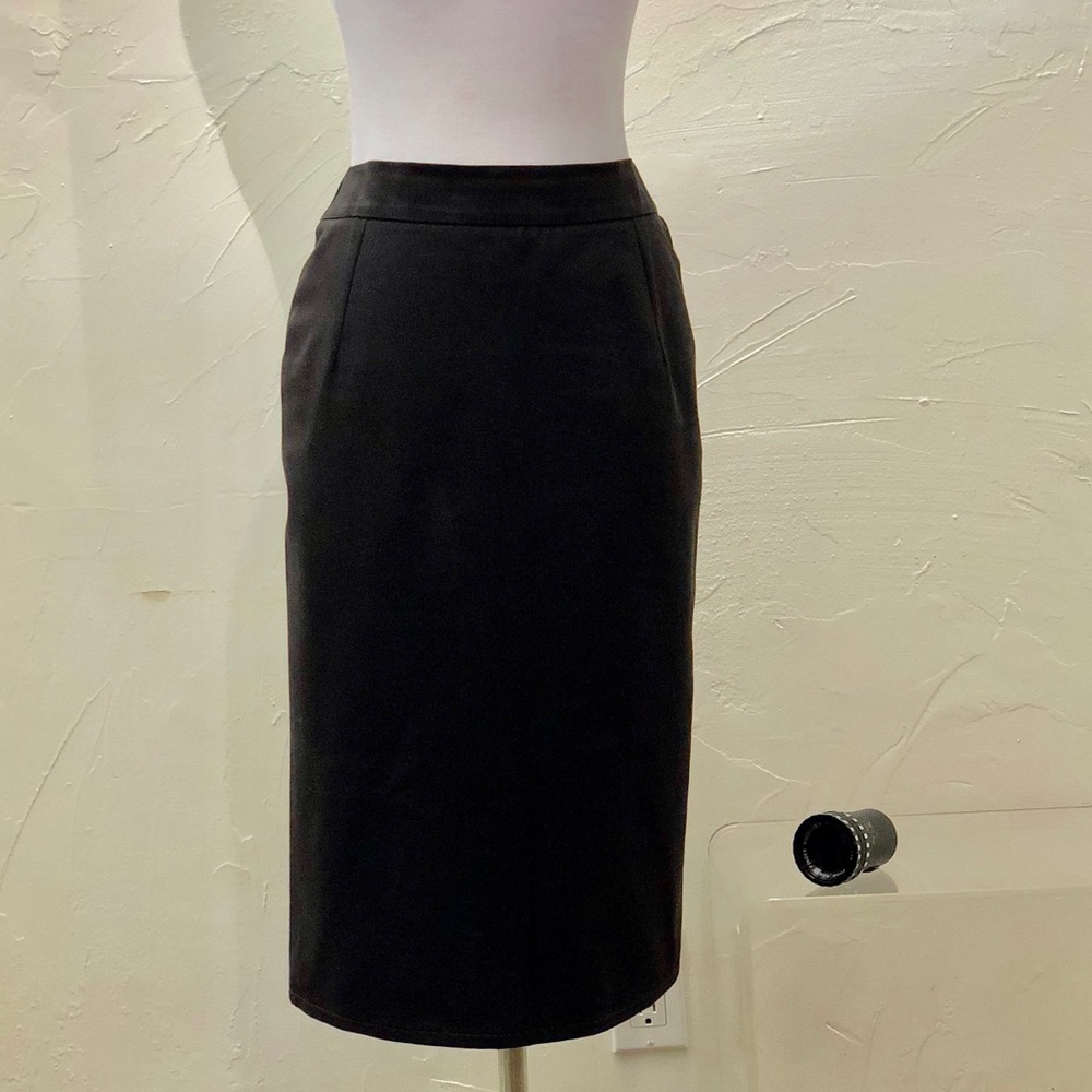 Trussardi Blk Pencil Skirt Asymmetrical Back Slit